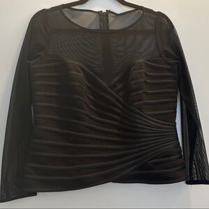 JS Collections Black Sheer Blouse